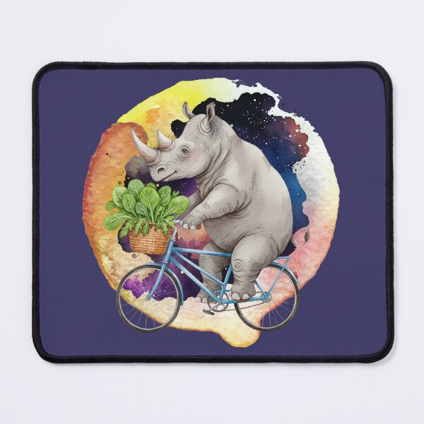Item preview, Funny Rhino Riding Bicycle – Cute Wildlife Animal Cycling Art designed and sold by ChenEngEng.