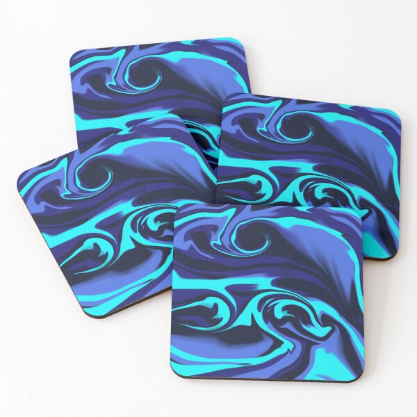 Item preview, Deep Ocean Liquid Marble – Blue and Cyan Fluid Art Pattern designed and sold by VitalusDesignArtV.
