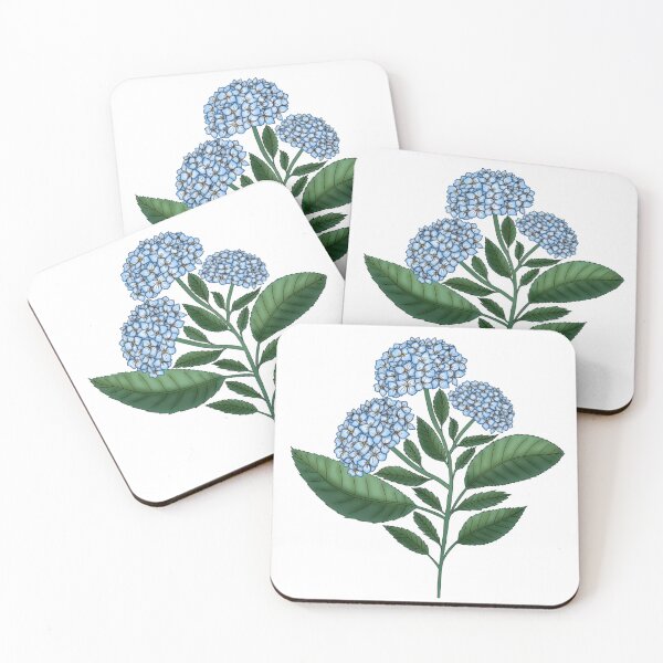 Item preview, Blue Hydrangea Botanical Illustration Watercolor Handmade designed and sold by Nekogobido.