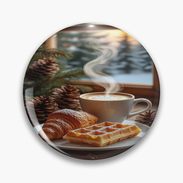 Item preview, Cozy Winter Breakfast – Coffee, Croissant and Waffle designed and sold by AmetistLight.