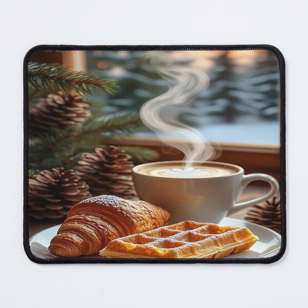 Item preview, Cozy Winter Breakfast – Coffee, Croissant and Waffle designed and sold by AmetistLight.
