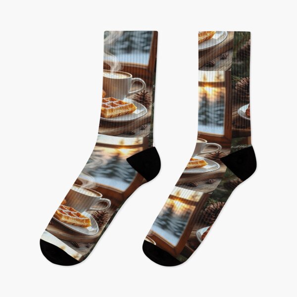Item preview, Cozy Winter Breakfast – Coffee, Croissant and Waffle designed and sold by AmetistLight.