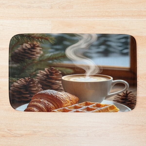 Item preview, Cozy Winter Breakfast – Coffee, Croissant and Waffle designed and sold by AmetistLight.