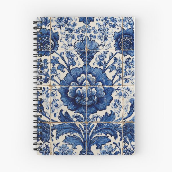 Item preview, Antique Classic Lisbbon Azulejo Porcelain Flower Bouquet Pattern designed and sold by GrinGalore.