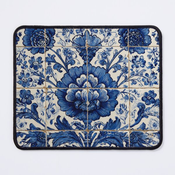 Item preview, Antique Classic Lisbbon Azulejo Porcelain Flower Bouquet Pattern designed and sold by GrinGalore.