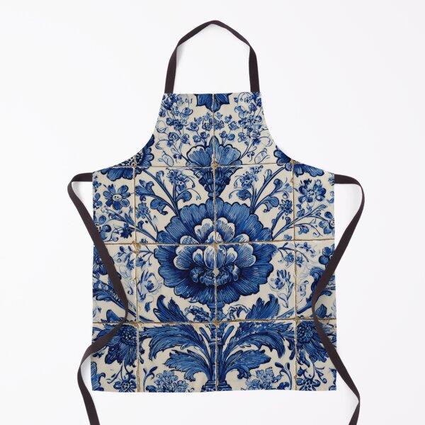 Item preview, Antique Classic Lisbbon Azulejo Porcelain Flower Bouquet Pattern designed and sold by GrinGalore.
