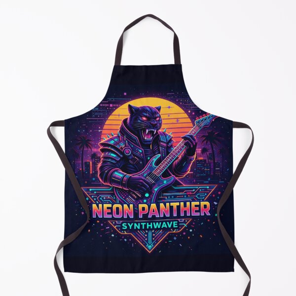Artikelvorschau, Neon Panther – Synthwave-Rock-Illustration entworfen und verkauft von Dogandesighn.