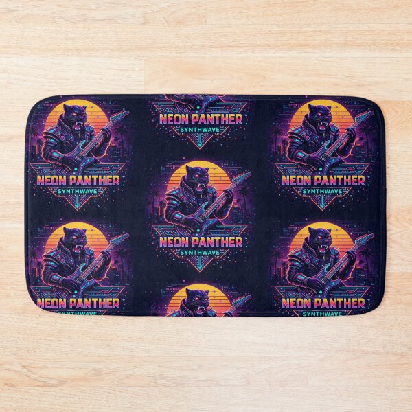 Artikelvorschau, Neon Panther – Synthwave-Rock-Illustration entworfen und verkauft von Dogandesighn.