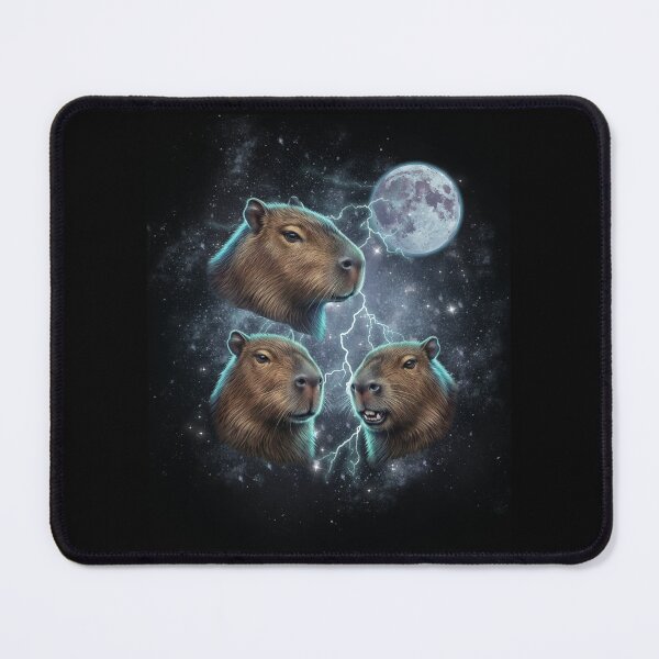 Item preview, Three Capybara Moon Cosmic Lightning Space Aesthetic designed and sold by MotivaChic.