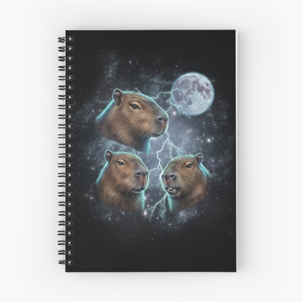 Item preview, Three Capybara Moon Cosmic Lightning Space Aesthetic designed and sold by MotivaChic.