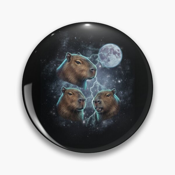 Item preview, Three Capybara Moon Cosmic Lightning Space Aesthetic designed and sold by MotivaChic.