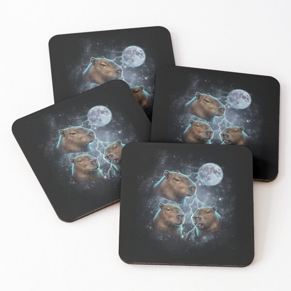 Item preview, Three Capybara Moon Cosmic Lightning Space Aesthetic designed and sold by MotivaChic.