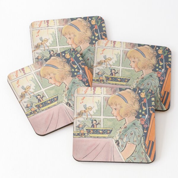 Item preview, Little Girl eating with Faries - Johnny Gruelle - Vintage Art designed and sold by RickE.