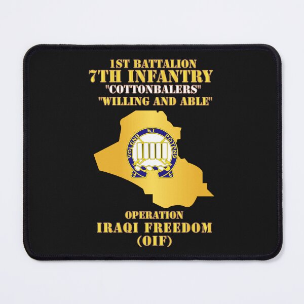 Item preview, Army - 1st Bn 7th Infantry Regt - Cottonbailers - WIlling and Able - OIF w Map X 300 designed and sold by Military Insignia Products.
