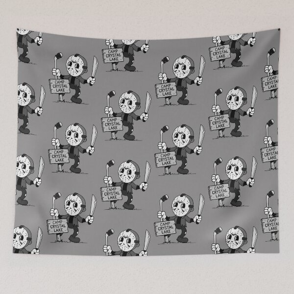Item preview, Masked Camp Slasher Cartoon – Retro Horror Camp Illustration designed and sold by homework store.