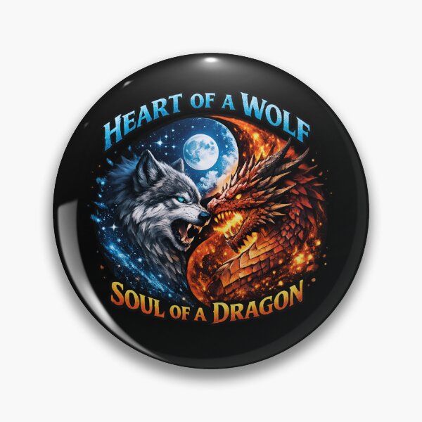 Item preview, Wolf and Dragon Yin Yang – Heart of a Wolf Soul of a Dragon designed and sold by SidTastic .