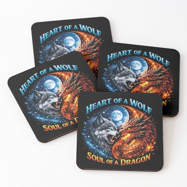 Item preview, Wolf and Dragon Yin Yang – Heart of a Wolf Soul of a Dragon designed and sold by SidTastic .
