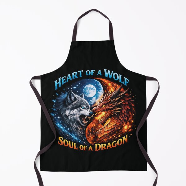 Item preview, Wolf and Dragon Yin Yang – Heart of a Wolf Soul of a Dragon designed and sold by SidTastic .