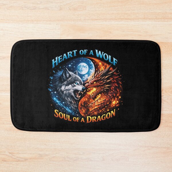 Item preview, Wolf and Dragon Yin Yang – Heart of a Wolf Soul of a Dragon designed and sold by SidTastic .