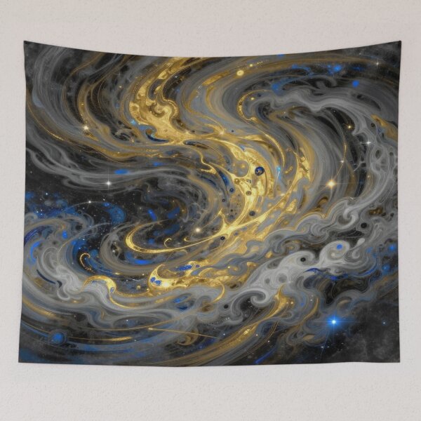 Item preview, Golden Energy Swirl – Abstract Motion Art in Dynamic Light and Deep Color Flow designed and sold by FotoworldEdel.