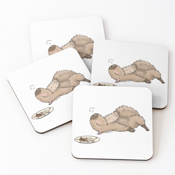 Item preview, Tired Capybara After Eating - Humorous Illustration designed and sold by Nekogobido.