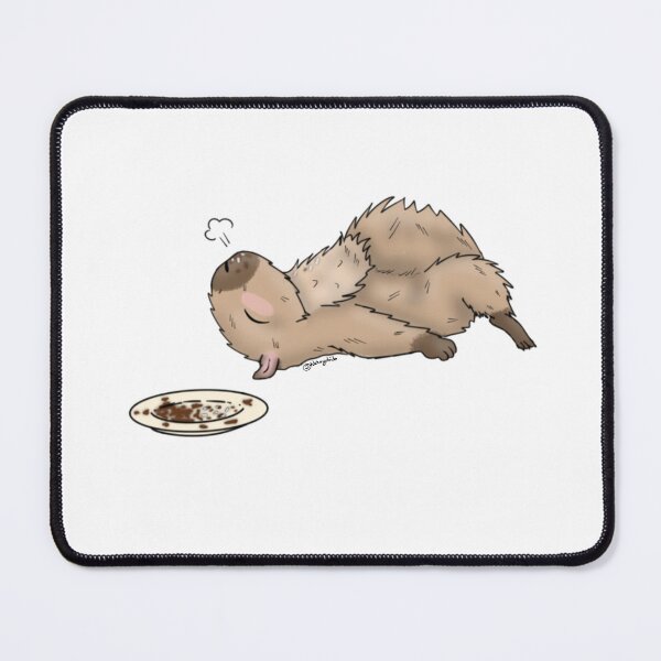 Item preview, Tired Capybara After Eating - Humorous Illustration designed and sold by Nekogobido.
