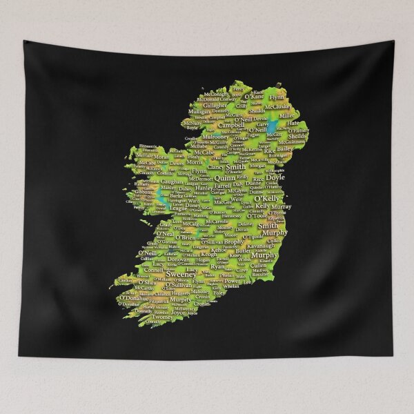 Item preview, Ireland Map Of Surnames remastered designed and sold by OliDesigns.