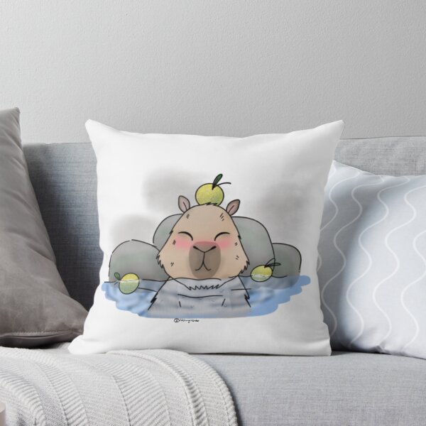 Item preview, Capybara Bath Onsen Yuzu Illustration Kawaii Zen designed and sold by Nekogobido.