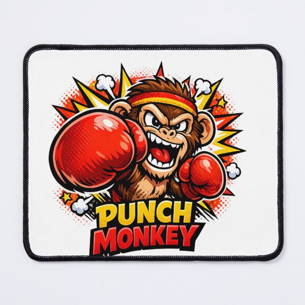 Item preview, Punch Monkey Funny Boxing Monkey Cartoon – Angry Monkey Boxer Pop Art T-Shirt Design designed and sold by ArtWaveStudio8.