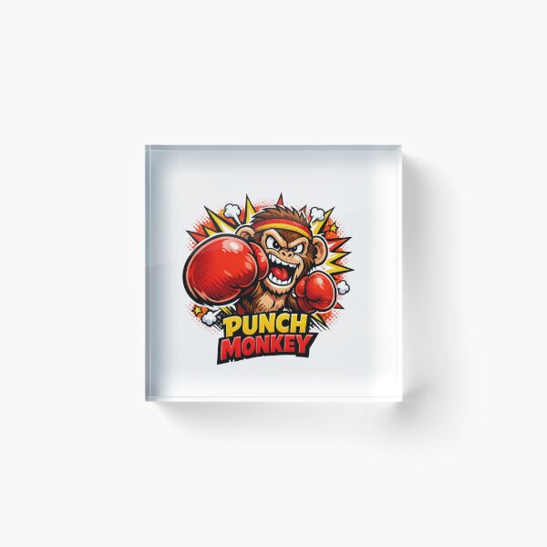 Item preview, Punch Monkey Funny Boxing Monkey Cartoon – Angry Monkey Boxer Pop Art T-Shirt Design designed and sold by ArtWaveStudio8.