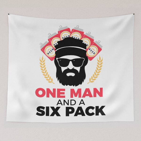 Item preview, One Man And A Six Pack - Man Masculinity Beer designed and sold by anziehend.