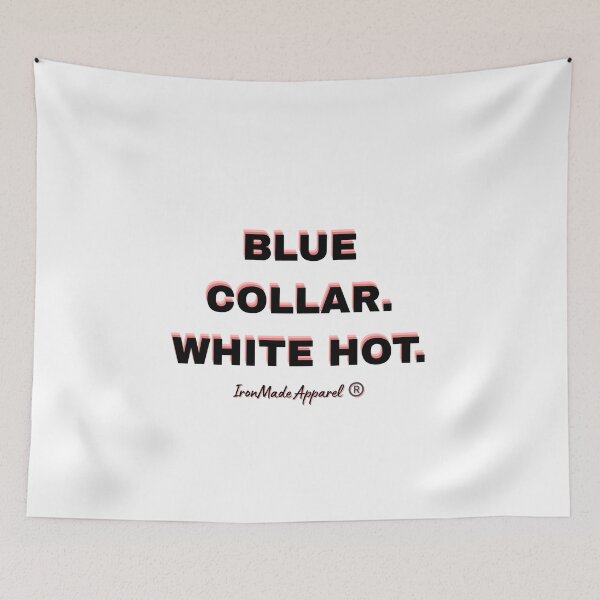 Item preview, BLUE COLLAR. WHITE HOT. Electrician Pride T-Shirt – Bold Tradesman Statement Tee for Linemen, Sparky Workers & Electrical Pros designed and sold by IronMade Apparel.