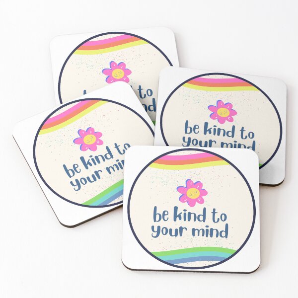 Item preview, Be Kind to Your Mind cute groovy flower rainbow design designed and sold by LibrarianLauren.