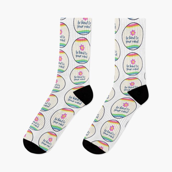 Item preview, Be Kind to Your Mind cute groovy flower rainbow design designed and sold by LibrarianLauren.