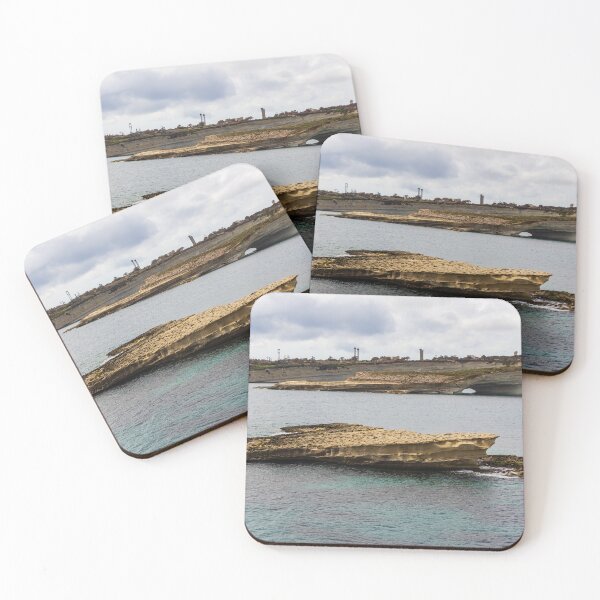 Item preview, Rocky Coastal Sea Stack and Natural Arch With Turquoise Water Under Cloudy Sky designed and sold by Nmallia.