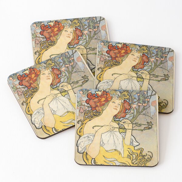 Item preview, Art Nouveau Poster Style Floral Muse Violin Player for Vintage Art Collectors designed and sold by RickE.