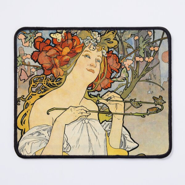 Item preview, Art Nouveau Poster Style Floral Muse Violin Player for Vintage Art Collectors designed and sold by RickE.