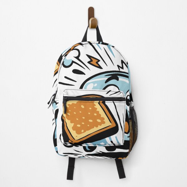 Item preview, A toaster character overwhelmed by its own toast explosion. The exaggerated motion and expression create chaotic cartoon humor. designed and sold by Dejbar.