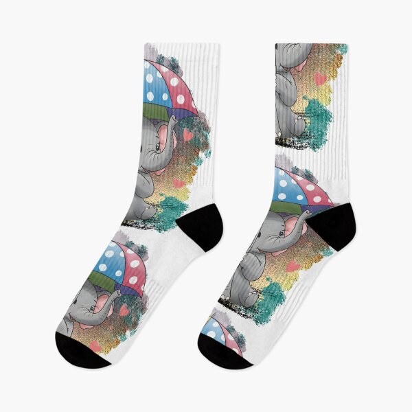 Item preview, Cute Baby Elephant with Colorful Umbrella – Adorable Kawaii Animal Art designed and sold by ChenEngEng.