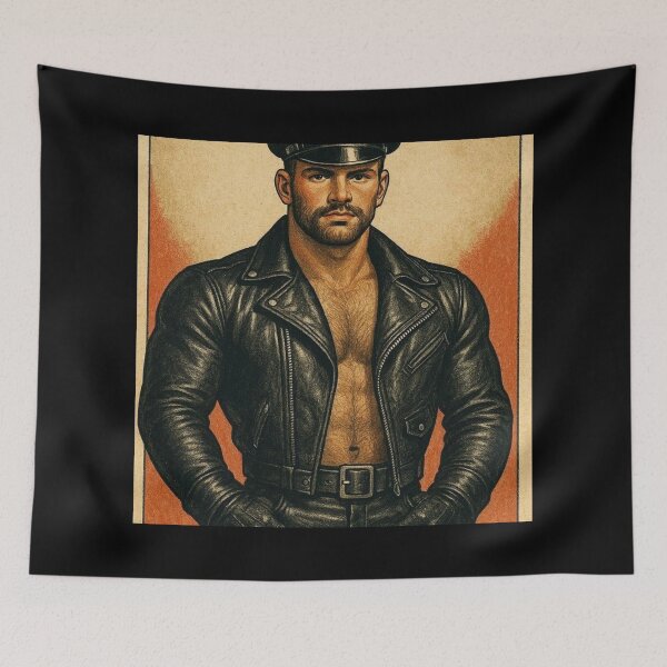 Item preview, Vintage Gay Leather Berlin Bikers Leder Pride Tom of Finland Tribute Graphic Design designed and sold by ItsAKinkThing.