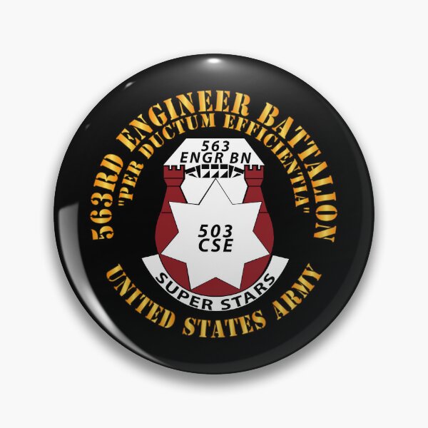 Item preview, Army  - 563rd Engineer Battalion - DUI - Per Ductum EFFICIENTIA - Superstars X 300 designed and sold by Military Insignia Products.