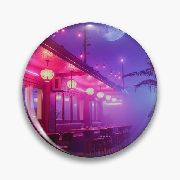 Item preview, Cyberpunk Cafe Print: Retro Neon Diner, Sci-Fi Wall Art designed and sold by Synthwave Solaris.