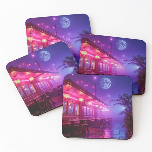 Item preview, Cyberpunk Cafe Print: Retro Neon Diner, Sci-Fi Wall Art designed and sold by Synthwave Solaris.