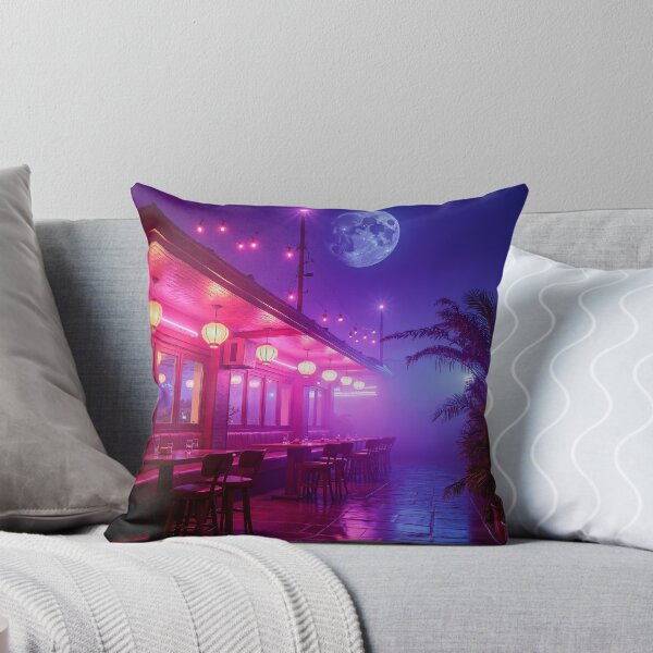 Item preview, Cyberpunk Cafe Print: Retro Neon Diner, Sci-Fi Wall Art designed and sold by Synthwave Solaris.