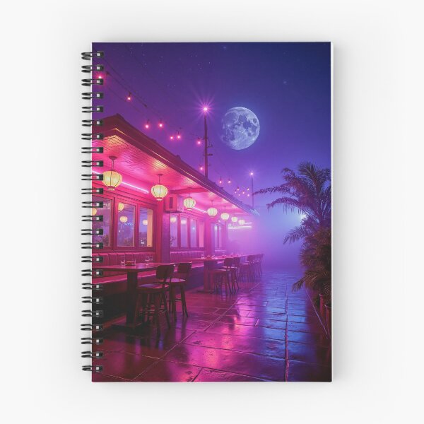 Item preview, Cyberpunk Cafe Print: Retro Neon Diner, Sci-Fi Wall Art designed and sold by Synthwave Solaris.
