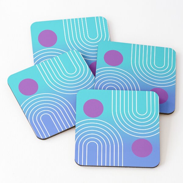 Item preview, Mid-Century Modern Geometric Rainbow and Sun Abstract - Mermaid core Dream Gradient designed and sold by nineFlorals.