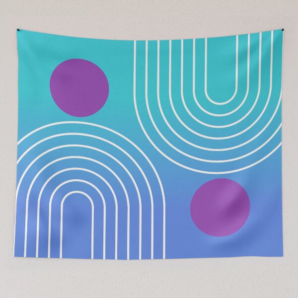 Item preview, Mid-Century Modern Geometric Rainbow and Sun Abstract - Mermaid core Dream Gradient designed and sold by nineFlorals.