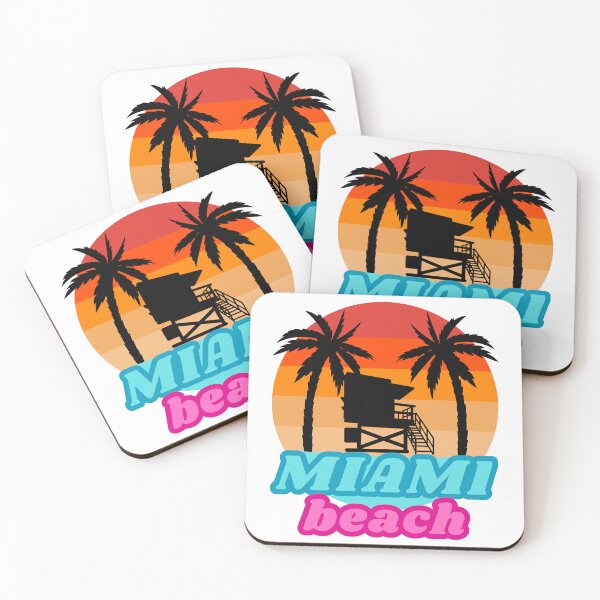 Item preview, Vintage Miami beach Palm trees and lifeguard tower designed and sold by mizam.
