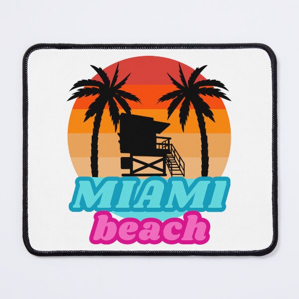 Item preview, Vintage Miami beach Palm trees and lifeguard tower designed and sold by mizam.