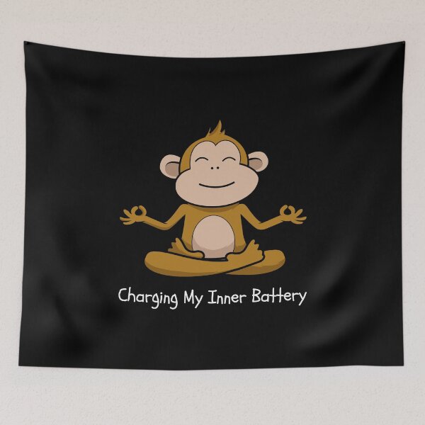 Item preview, Charging My Inner Battery Monkey Meditating Yoga Lovers Gift designed and sold by ZunoTees.